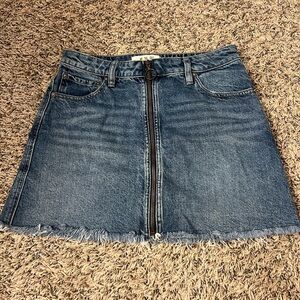 Free People denim zipper skirt